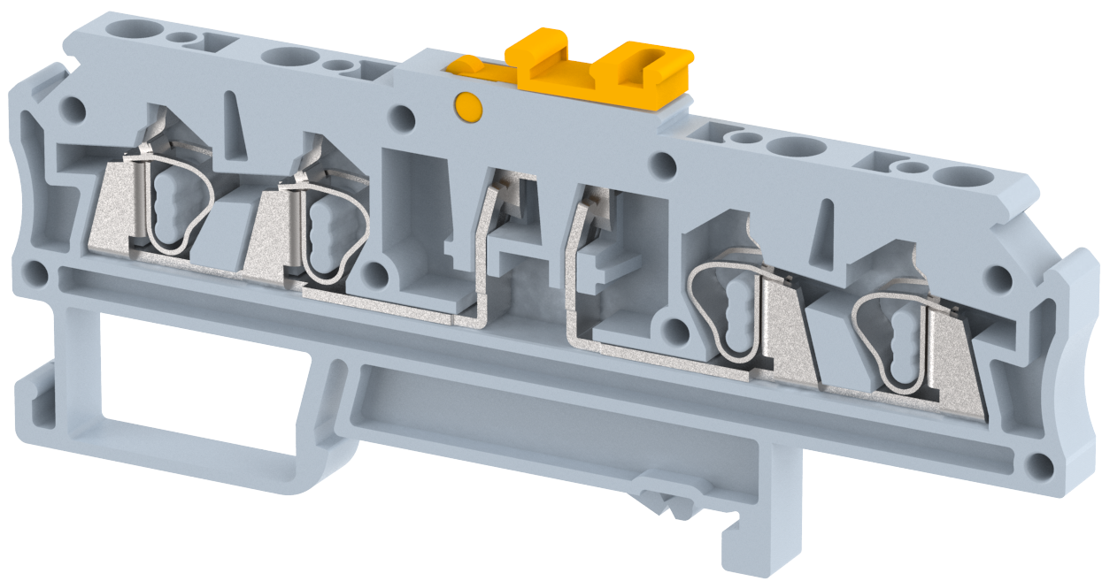 DSDT2.5-2X2 Terminal Blocks Spring Cage Connection Knife Disconnect Terminal Blocks Manufacturer and Supplier in India – Elmex 