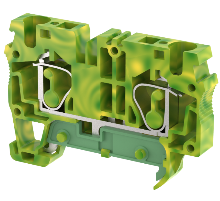SGQ6 Terminal Blocks Spring Cage Connection Ground Terminal Blocks Manufacturer and Supplier in India – Elmex 