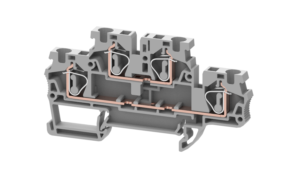 SQ4-2T Terminal Blocks Spring Cage Connection Multi Level Terminal Blocks Manufacturer and Supplier in India – Elmex 