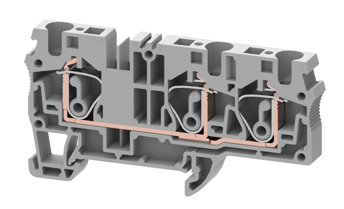 SQ6-1X2 Terminal Blocks Spring Cage Connection Multi Conductor Terminal Blocks Manufacturer and Supplier in India – Elmex 