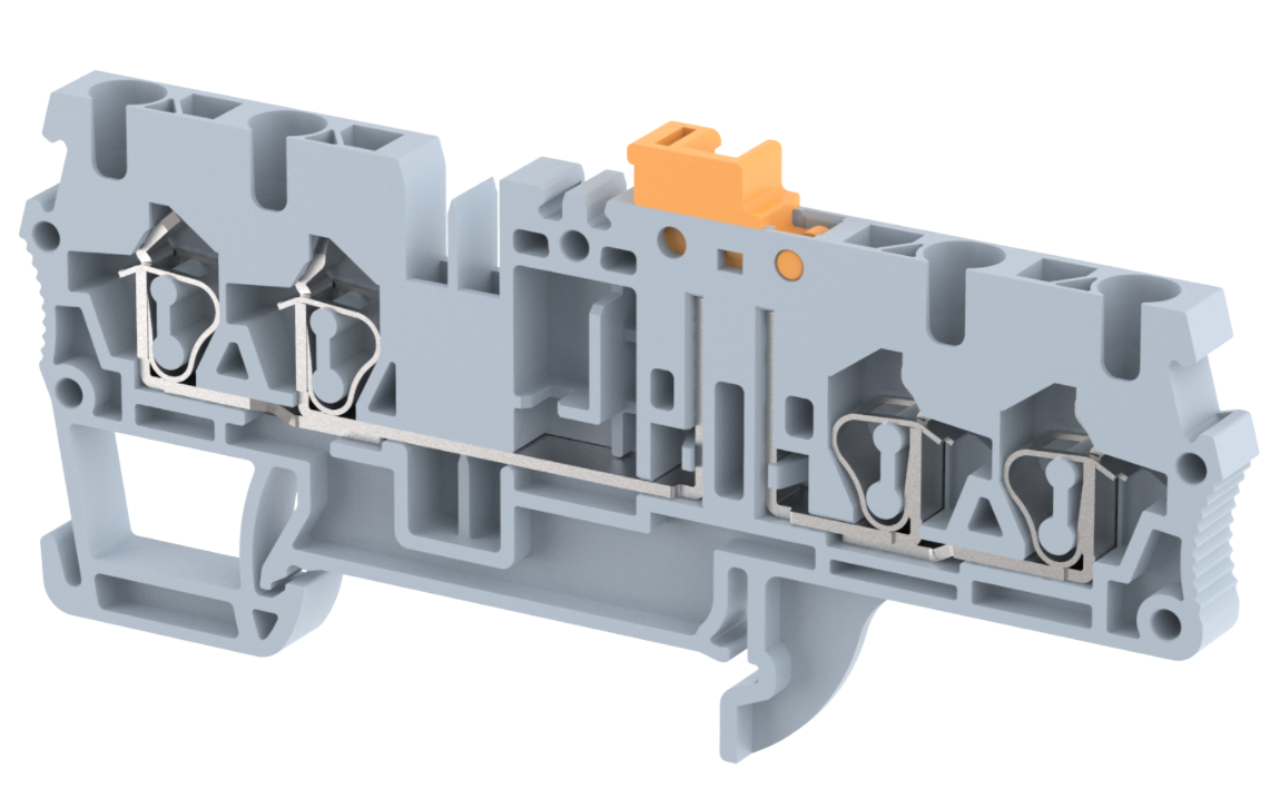 SQK2.5-2X2 Terminal Blocks Spring Cage Connection Knife Disconnect Terminal Blocks Manufacturer and Supplier in India – Elmex 